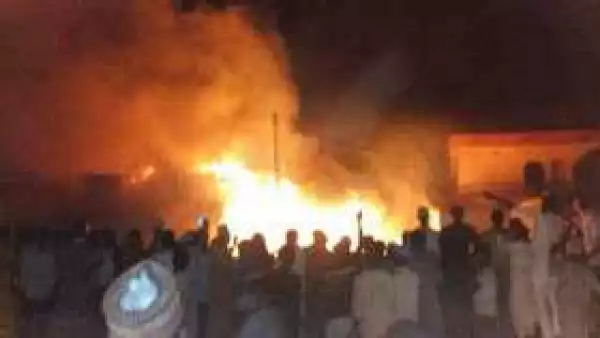Goods Worth Millions Of Naira Destroyed As Fire Guts Sokoto Old Market. Photos